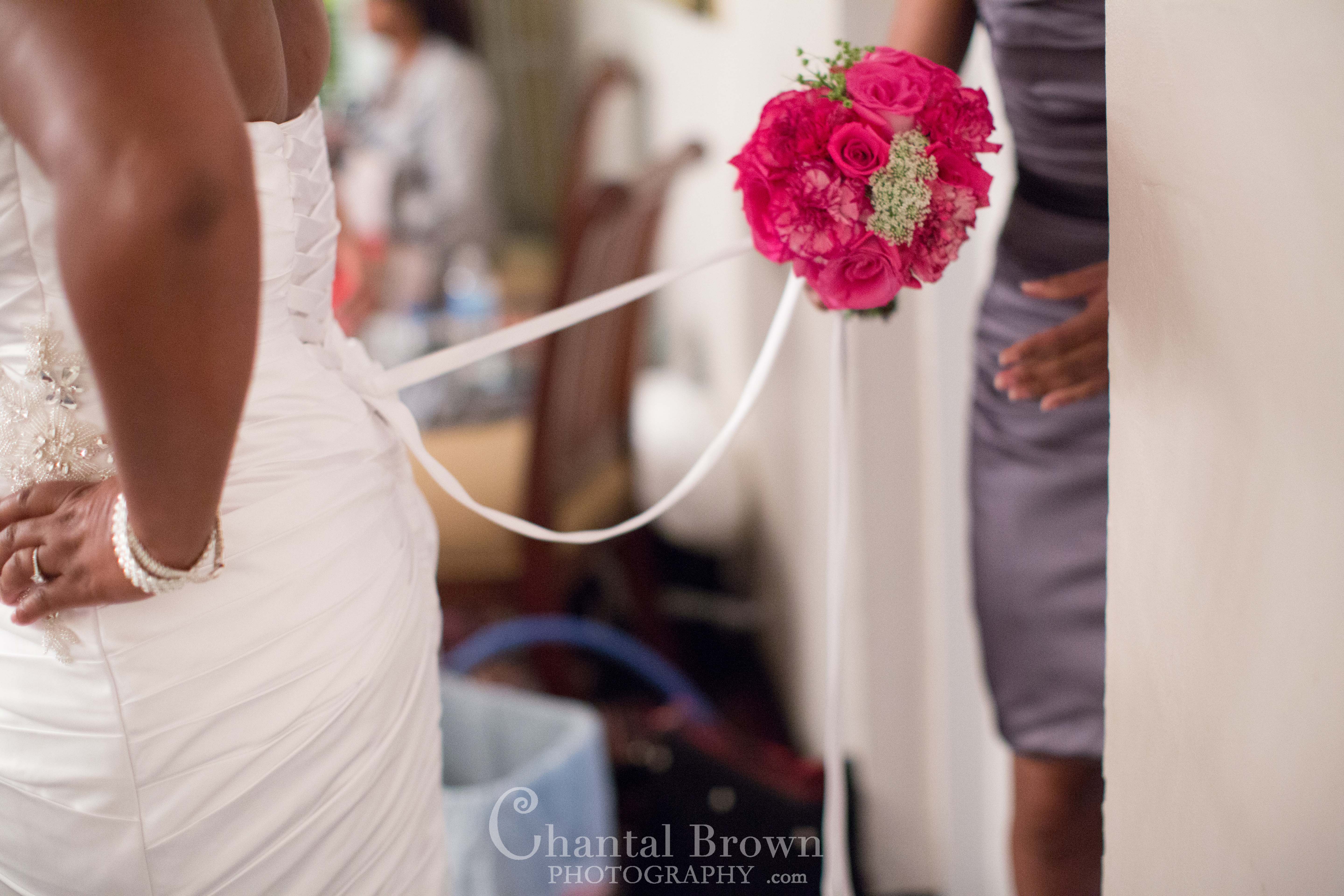 Bride getting ready at Royal Lane Church in Dallas wedding photographer